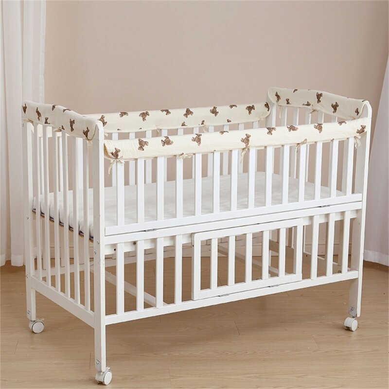 4Pcs/Set Baby Crib Rail Cover Protector Set for Standard Cribs Wrapped Rail Cover Thicken Crib Rail Guard Teething Guard