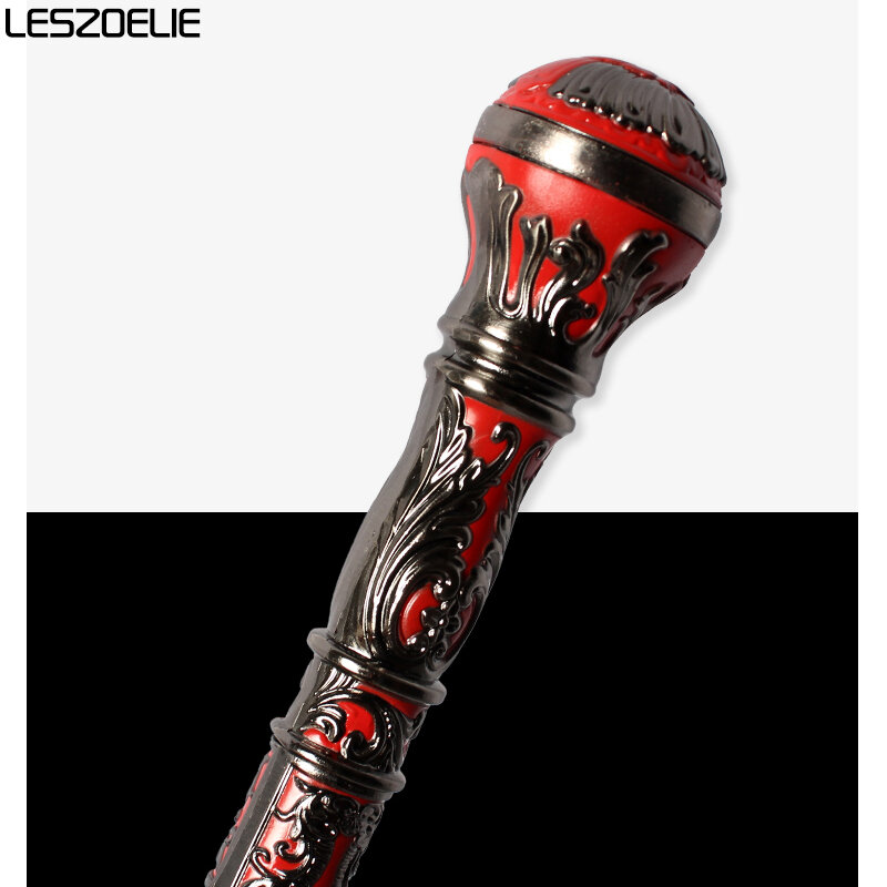 Bâton de marche de luxe en argent ancien de 93cm avec rouge, pour homme et femme, bâton de fête, élégant, Vintage
