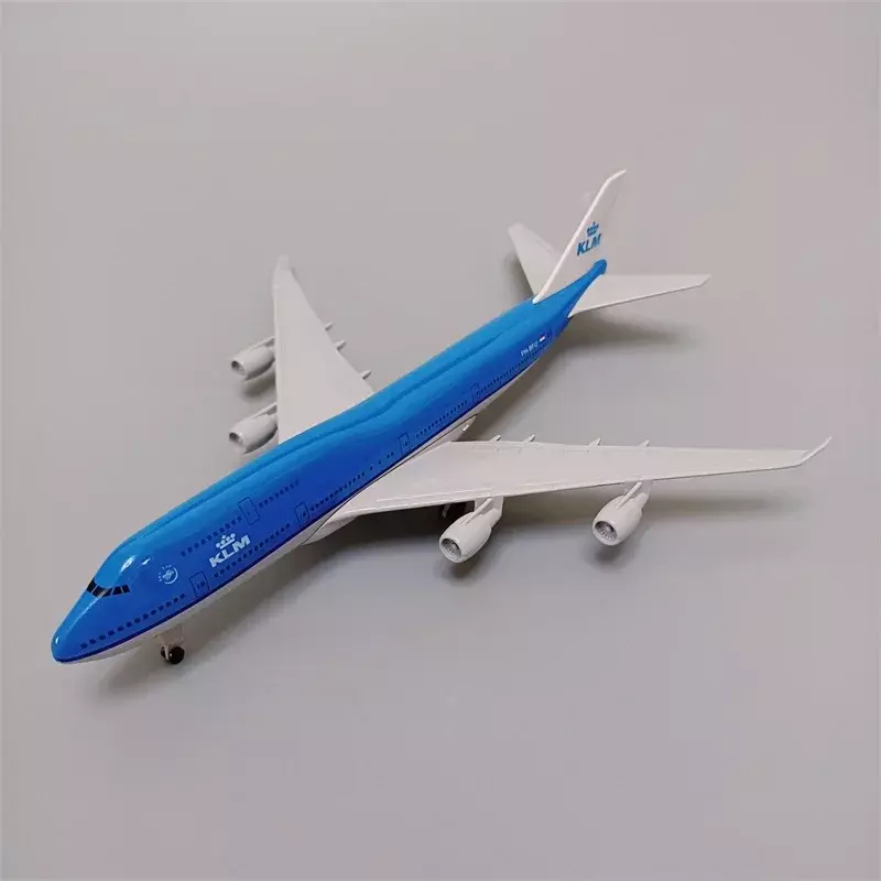 Air Netherlands KLM Airlines Boeing 747 B747 Modelo de avião aéreo, metal, aeronave com engrenagens de pouso, aeronave com roda, 20cm