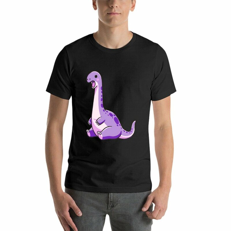 Симпатичная фиолетовая футболка с пиксельным дизайном динозавра, летний топ, простые мужские белые футболки