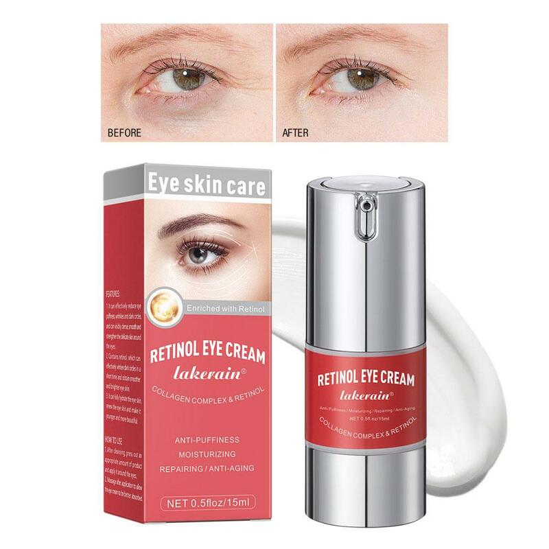 Retinol Anti-rugas Eye Cream, remover sacos oculares, círculos escuros, Anti-Puffiness, iluminar, clareamento, hidratante, beleza, cuidados com a pele do olho