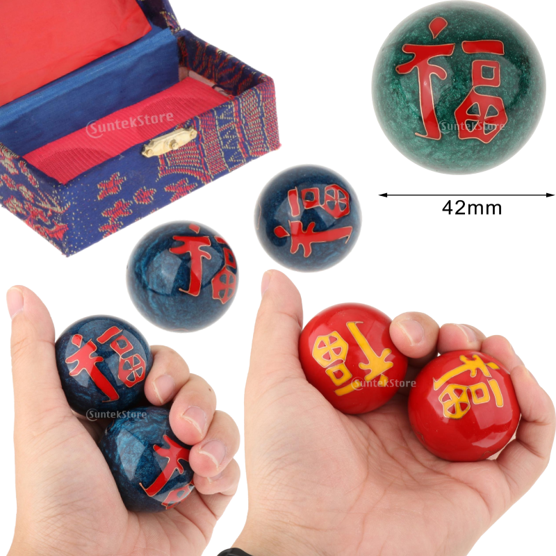 2pcs Chinese Baoding Balls With Fitness Seniors Finger Dexterity Massager Baoding Balls Relax
