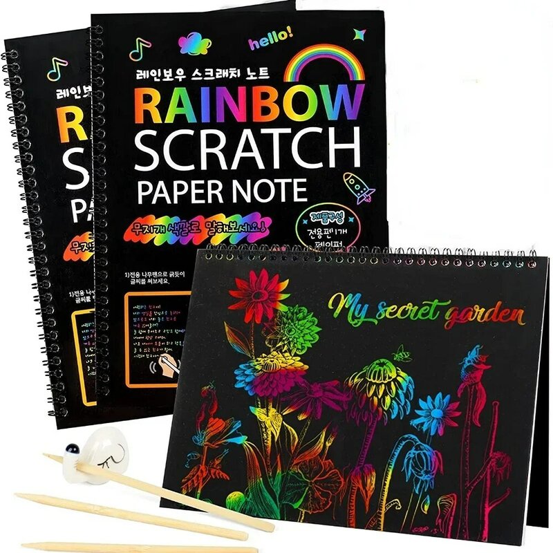 Rainbow Magic Scratch Off zestaw papieru dla dzieci sztuka skrobanie zabawka do malowania DIY Graffiti książka dla dzieci zabawki edukacyjne Montessori