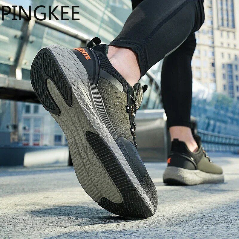 PINGKEE Men's Sneakers Trail Running Man Sneakers Men Shoes Mesh Upper Fitness Unisex Sneaker Fashion Comfortable Footwear