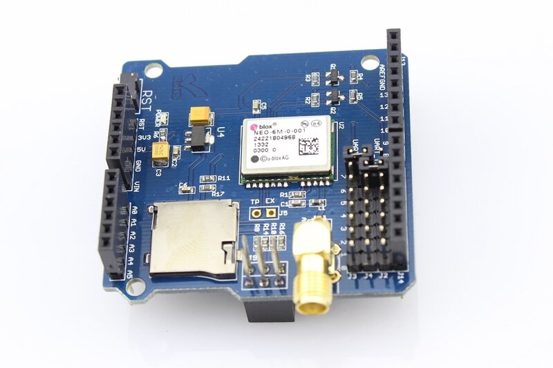 Escudo GPS NEO-6M con antena, 3,3 V-5V, con puerto serie, interfaz Micro SD, Compatible con Arduino,Mega,Crowduino
