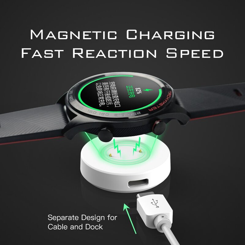Magnético relógio inteligente sem fio doca carregador, Base de cabo de carregamento rápido, USB C, Huawei GT2, GT, GT2e, honra, Magic 2
