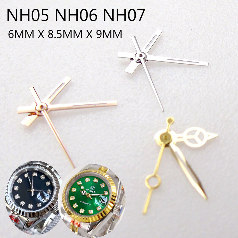 레이디 기계식 시계 바늘, 골드 엣지, 시계 모드용 작은 바늘, 6mm NH05 NH06 NH07, 26mm