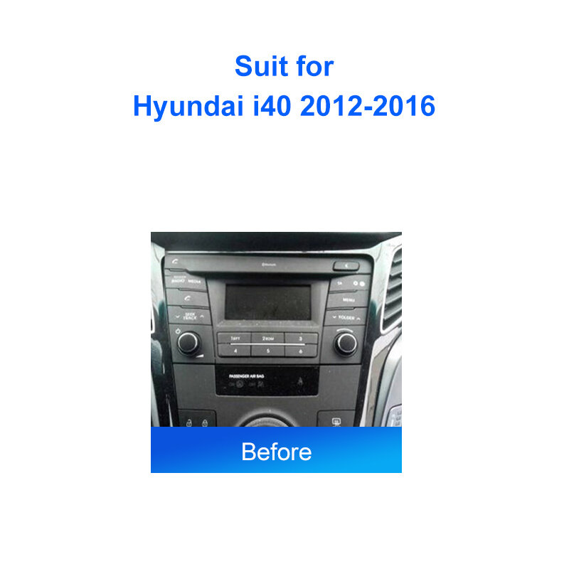 Radio Multimedia mobil Android, bingkai Panel 9 inci untuk Hyundai i40 2012 2013 2014 2015 2016 2 Din instalasi Fascia Kit potong dasbor