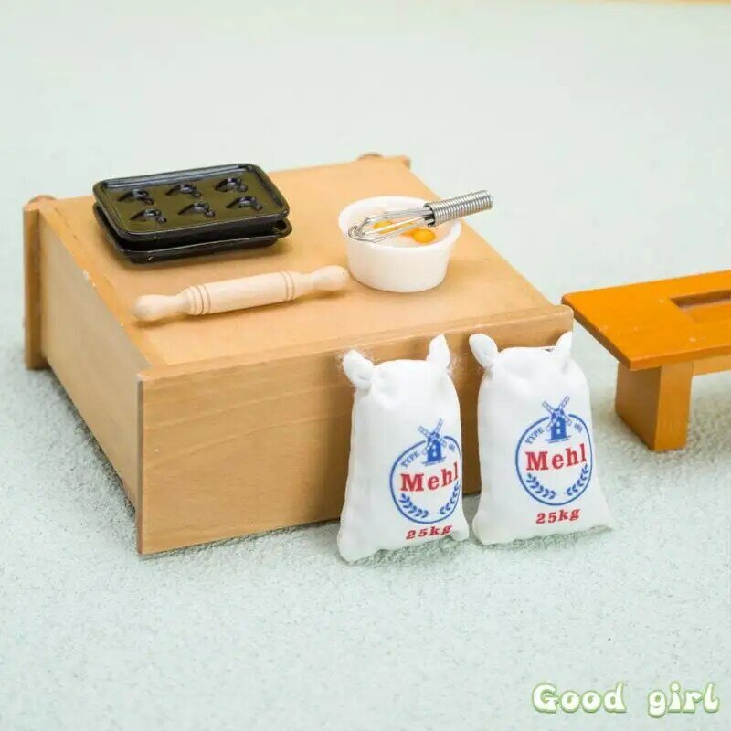 1Set 1:12 Dollhouse Miniatures Rolling Pin Egg Beater Bowl Set Kitchen Baking Tools Kitchen Utensils Accessories Toys