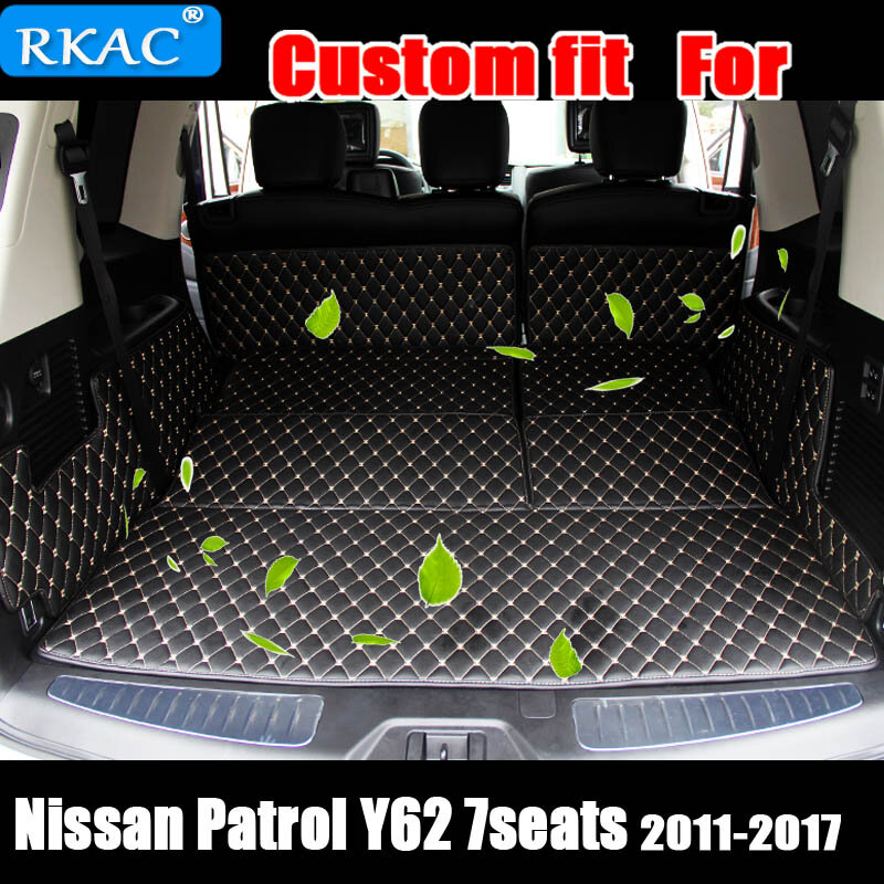 High quality Newly Special trunk mats for Nissan Patrol Y62 7seats 2018 durable cargo liner boot carpets for Patrol 2017-2011