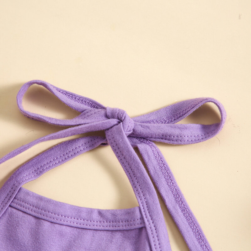 Lioraitiin letnie niemowlęta dziewczynki strój Halterneck kamizelka bez pleców kwiatowe spodnie jaskrawy nadruk odzież