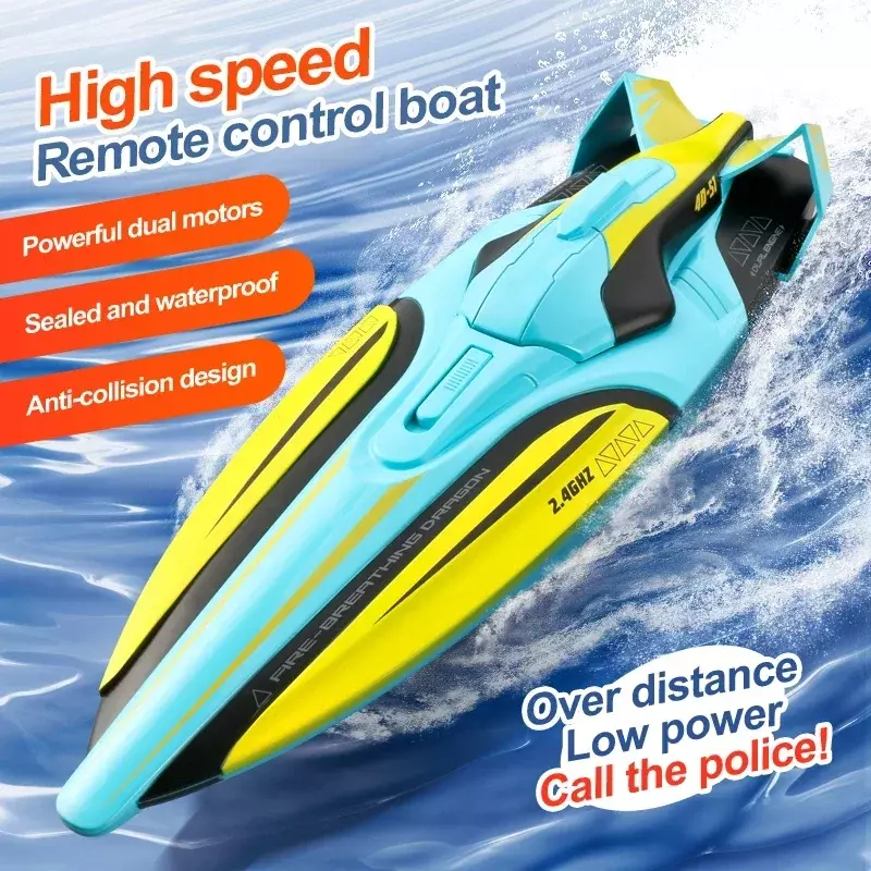 S1 RC Boat Wireless Electric Long Endurance High Speed Racing Boat 2.4G Speedboat Water Model Children Toy
