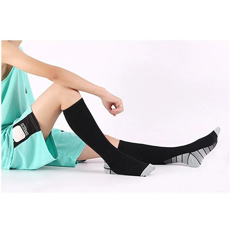 Calcetines de compresión hasta la rodilla, medias de soporte para viajes deportivos, para usar todo el día, mejor flujo sanguíneo, hinchazón, 3 pares
