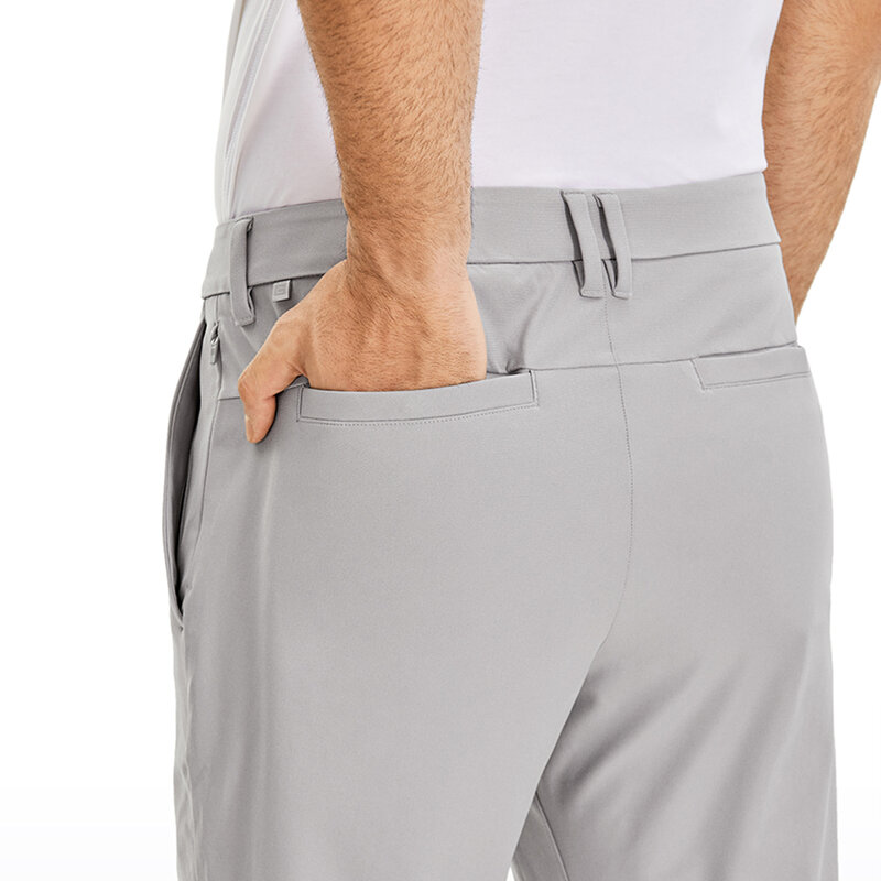 Crz yoga masculino durante todo o dia conforto calças de golfe-32 "secagem rápida leve trabalho calças casuais com bolsos