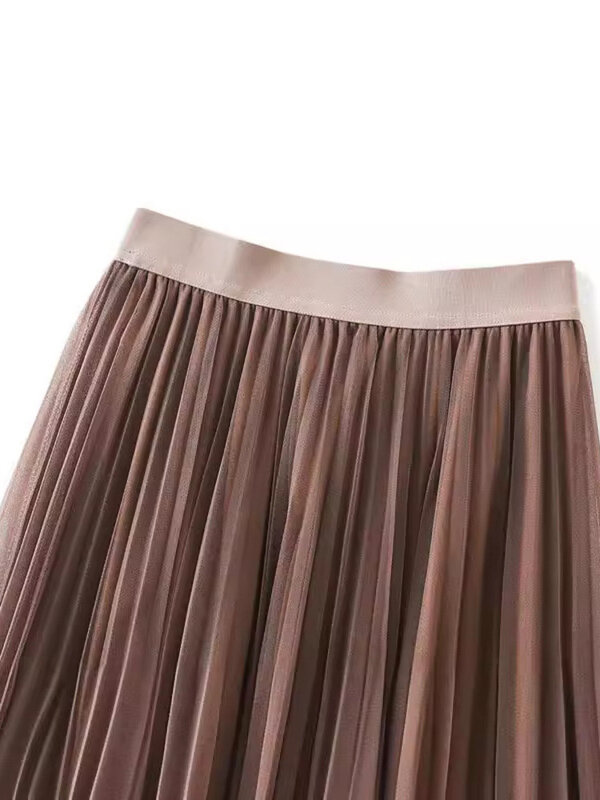 Юбка UCXQ Женская однотонная эластичная, Элегантная универсальная свободная повседневная юбка средней длины, весна-лето 2024
