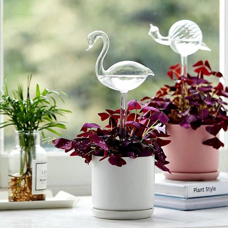 Globo de riego automático para decoración del hogar, dispositivo de autorriego para plantas, flores, agua, bombillas de vidrio con forma de Animal, 1 piezas