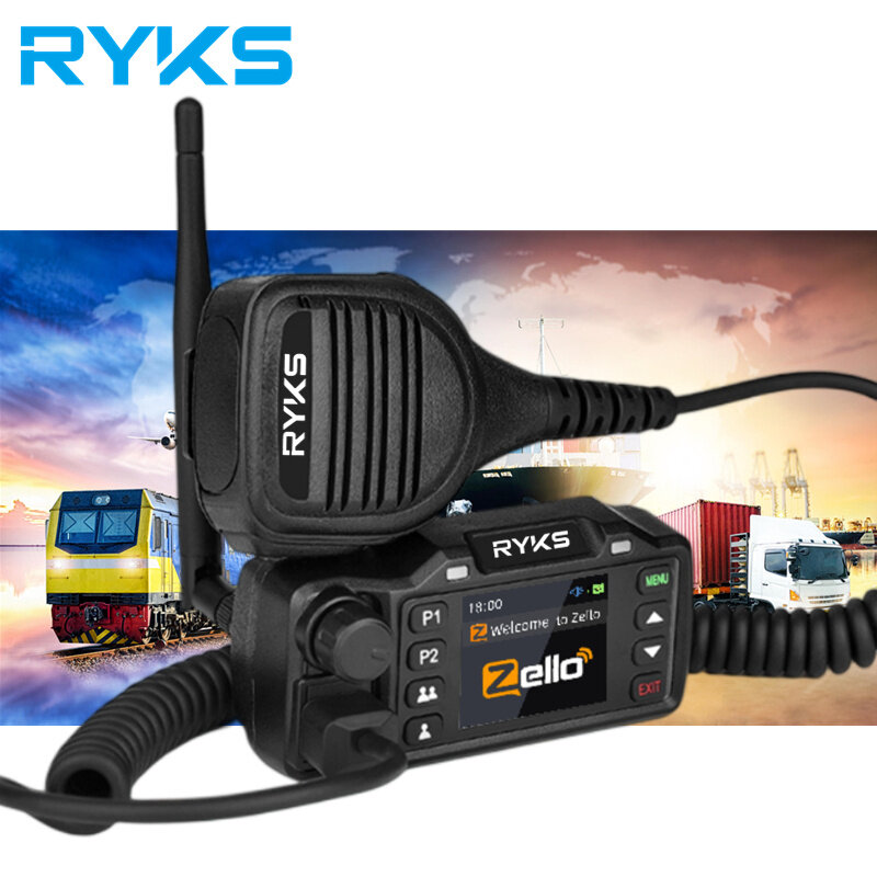Zello-walkie-talkie de largo alcance, Radio con altavoz, micrófono, 100km, 4G, GPS, WIFI, Internet, Bluetooth, vehículo