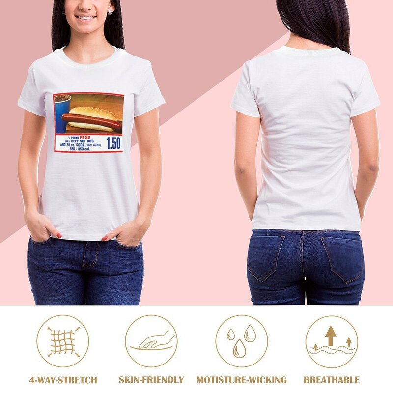 FOODGRT HOT-Dog Graphic T-shirt para mulheres, roupas de verão, roupas estéticas, $1.50