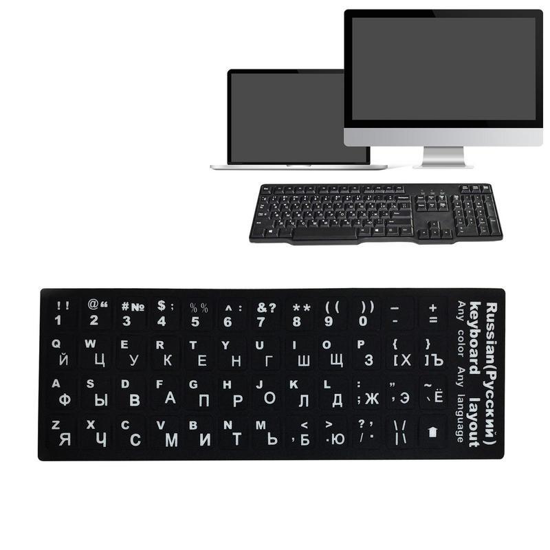 Autocollants pour clavier avec lettres de l'alphabet, stickers noirs pour ordinateur porta