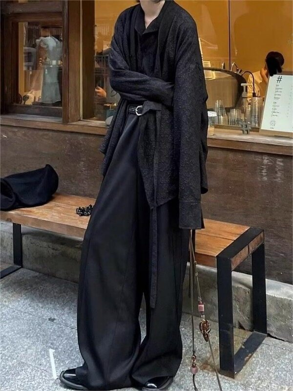 HOUZHOU Vintage styl japoński kobieta Oversize garnitur spodnie Patchwork Harajuku Y2k workowate gotyckie koreańskie modne spodnie Streetwear