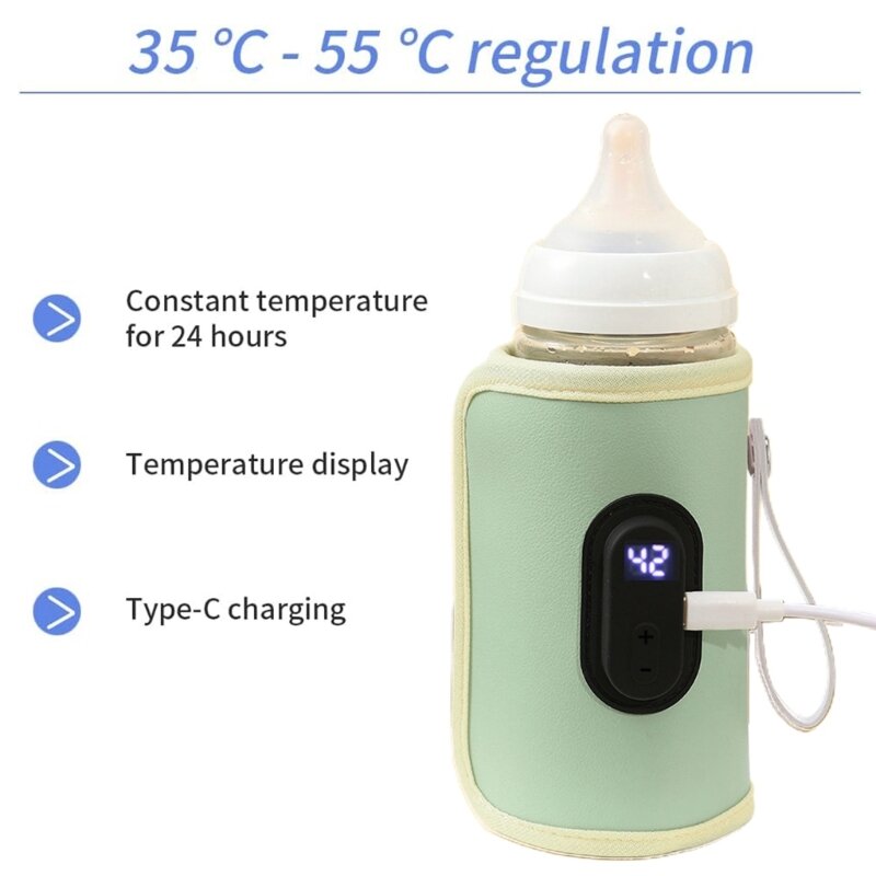 K5DD เครื่องอุ่นขวดนมแบบพกพากระเป๋า 20 อุณหภูมิระดับขวดนมเด็กฉนวนกันความร้อนฝาครอบความร้อน Travel Essential