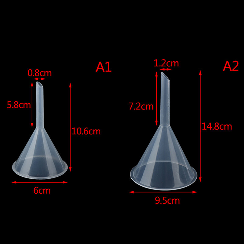 Embudo de filtro transparente de plástico para Perfume, líquido, aceite esencial, botella vacía, herramienta de embalaje, 60mm, 90MM de diámetro