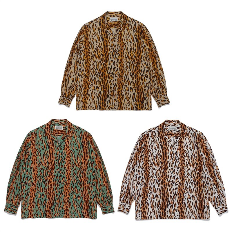 WACKO MARIA-قميص طويل الأكمام للرجال والنساء ، قمم النمر الكلاسيكية ، قميص هاواي ، جودة عالية ، جديد ، الخريف ، الشتاء
