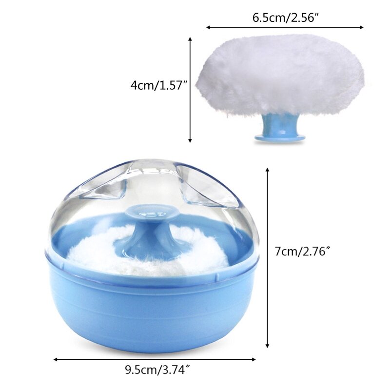 Portable Baby Soft Face Body Care Cosmetic Powder Puff Sponge Dispenser Box