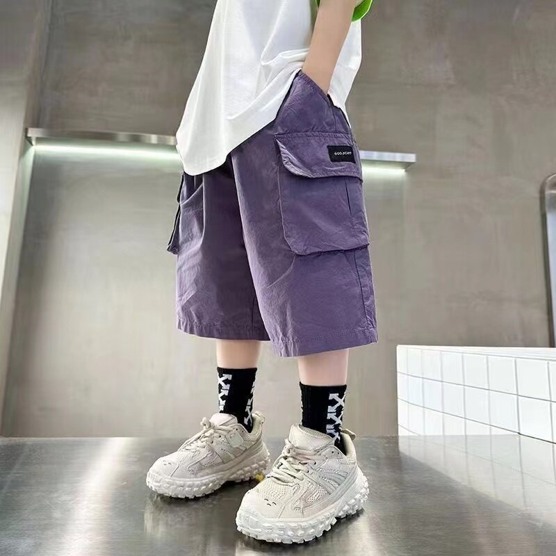 3-14 anni pantaloni estivi per ragazzi adolescenti Design tascabile stereoscopico comodi pantaloni corti stile ampio per bambini