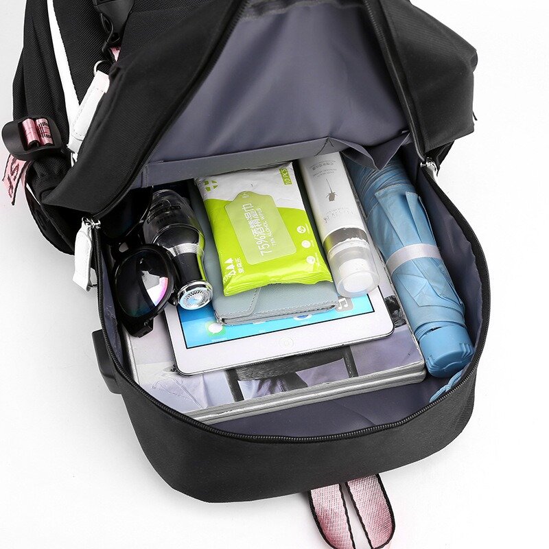 여아용 쿠로미 배낭 노트북, 소년 십대 어린이 배낭, 남성 여성 캐주얼 만화 학교 가방, USB 백팩