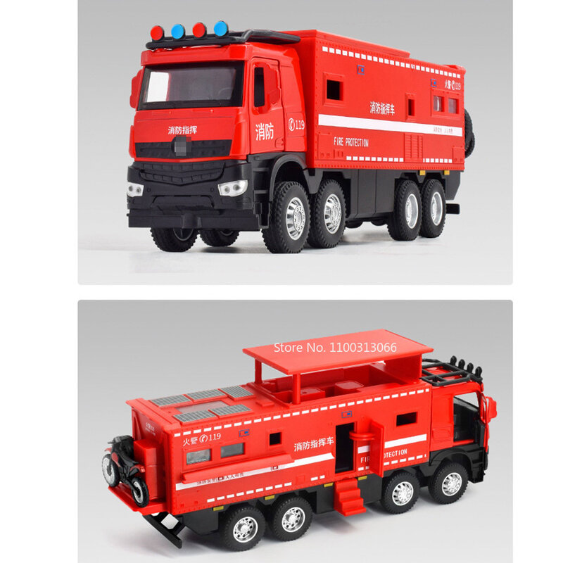 1/24 Alloy Diecast Urban Rescue Vehicle Car Models Wheel Pull Back Ambulance Cars Toys With Light and Sound Function Fire Engine