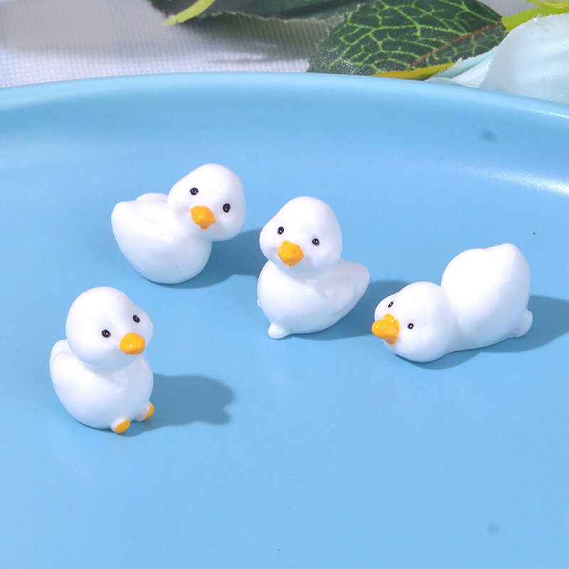 Cute Mini Yellow Ducks Ornament Tiny Duck Resin artigianato decorazioni per casa delle bambole
