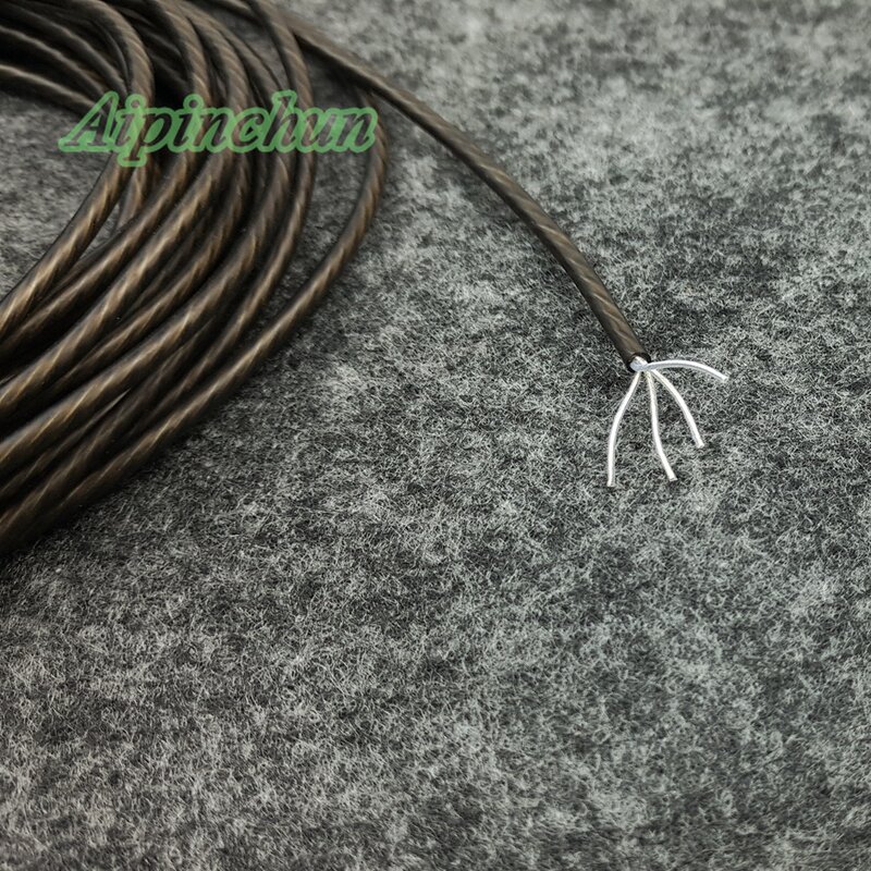 Aipinchun-Cable de Audio gris para auriculares, 10 metros/lote, reparación de auriculares de repuesto, OCC plateado, Cable de 4 núcleos A20