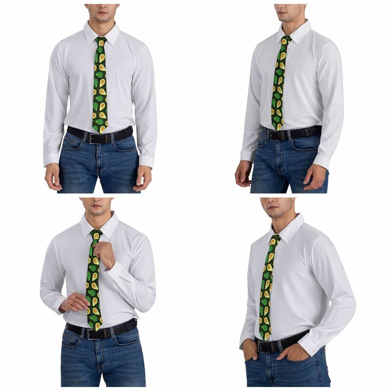 Abacate dos desenhos animados das mulheres dos homens gravata de seda poliéster 8 cm estreito abacates amante pescoço gravata para homens uso diário cravat negócios