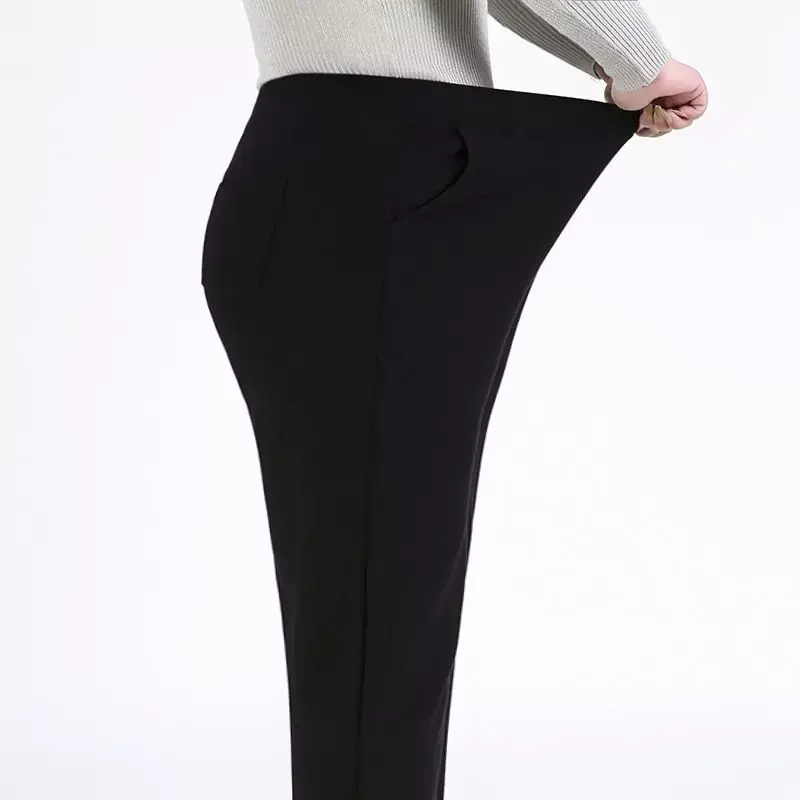 Woman Elegant Pants 140KG 5XL 7XL 8XL 9XL Plus Size Lady Straight Business Trousers Black Girl Stretched Office Formal Clothing