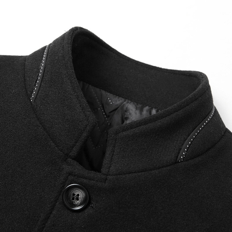 Woll mischung Mantel Männer Winter mode Männer & #39s wilden Mantel männlich verdicken warm halten Jacken Trench Oberbekleidung Stand Kragen