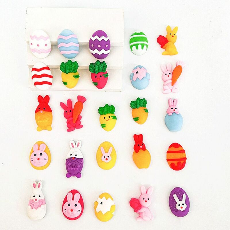 10pcs Rabbit Easter Eggs Filler Toys Funny TPR Chick Easter Squeeze Toy Easter Egg Basket Stuffer Toy Children