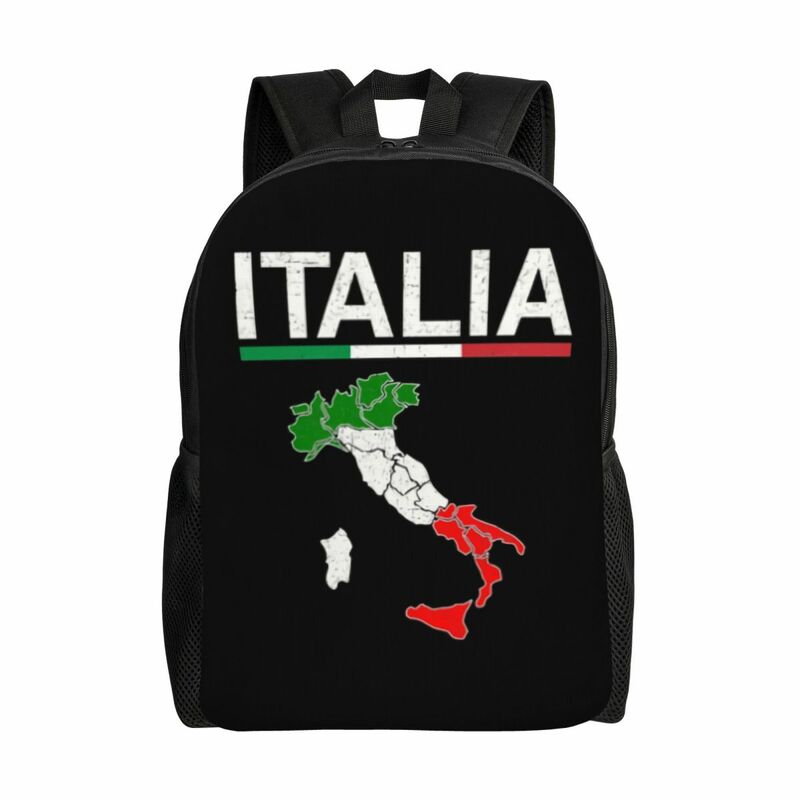 Mochila para ordenador portátil con bandera de Italia para hombre y mujer, bolsa de libros a la moda para estudiantes universitarios, mochila patriótica de gran capacidad
