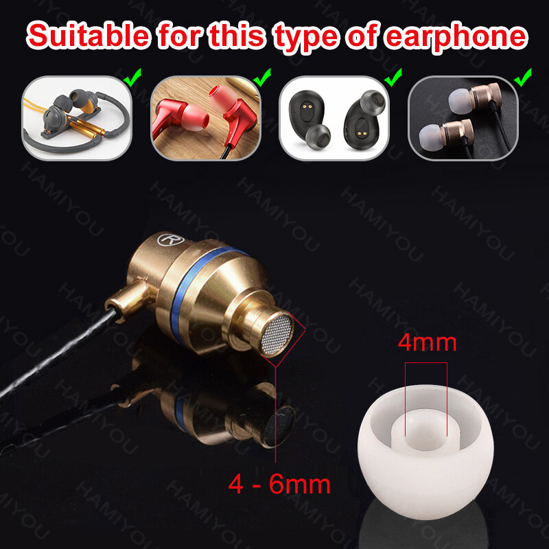 Earphone berkabel 10-1 pasang, silikon Penggantian Earplug telinga topi earbud lembut dalam telinga Headphone Eartip L M S