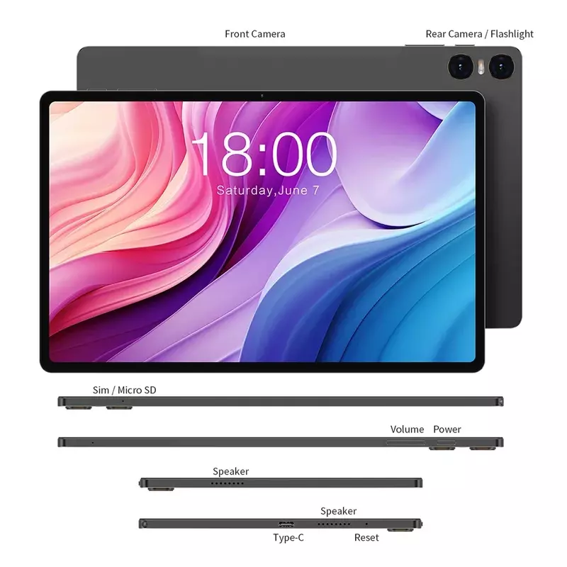 Teclast T40hd Tablet 10.4 ''2000X1200 Fhd + Display 8 8Gb Ram 128Gb Rom Unisoc T606 Octa Core Android 13 Os Widevine L 1 Tablet 4G
