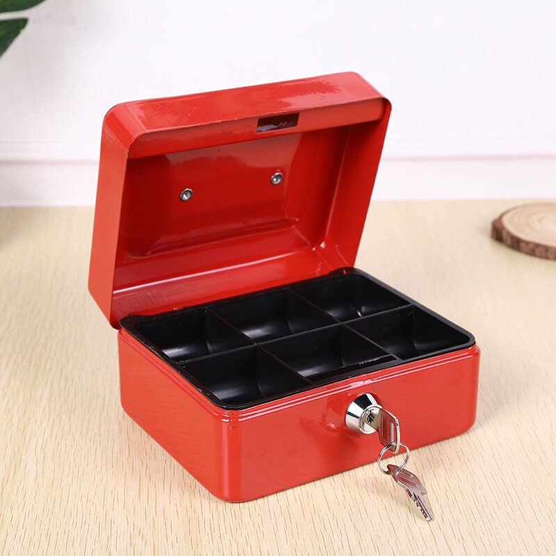 Mini boîte de rangement en métal verrouillable, coffre-fort créatif, serrure de sécurité, petit argent et documents, 1PC