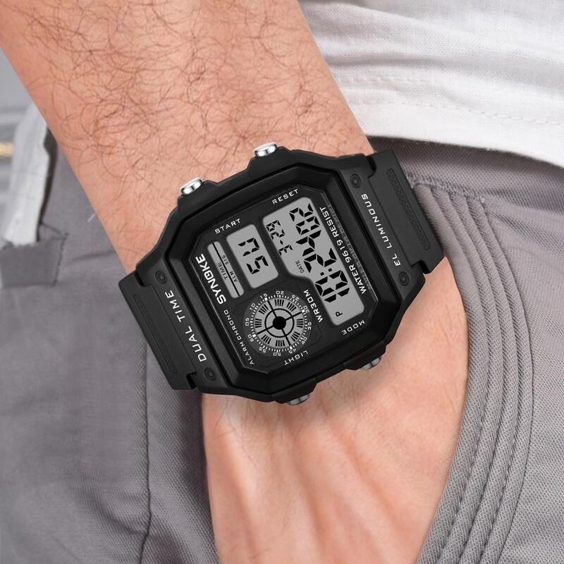 SYNOKE Military Men Watch Outdoor Sports Big Dial Watches Waterproof LED Electronic Clock Digital Watch Relogio Masculino