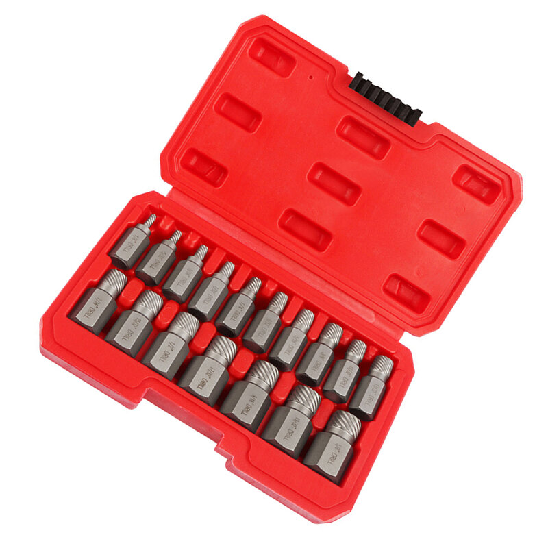 Набор ручных инструментов для извлечения винтов, 17 шт., набор для извлечения поврежденных сломанных болтов для скользящих зубных винтов