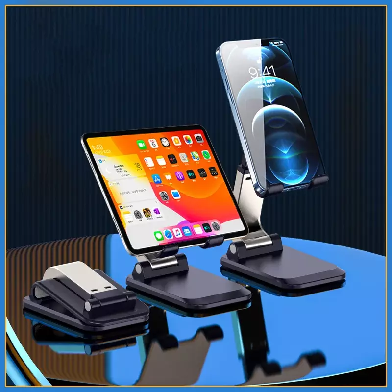 Suporte dobrável do telefone móvel do desktop do metal, suporte portátil, suporte do smartphone, tabuleta, ipad, iphone 13, x, mesa