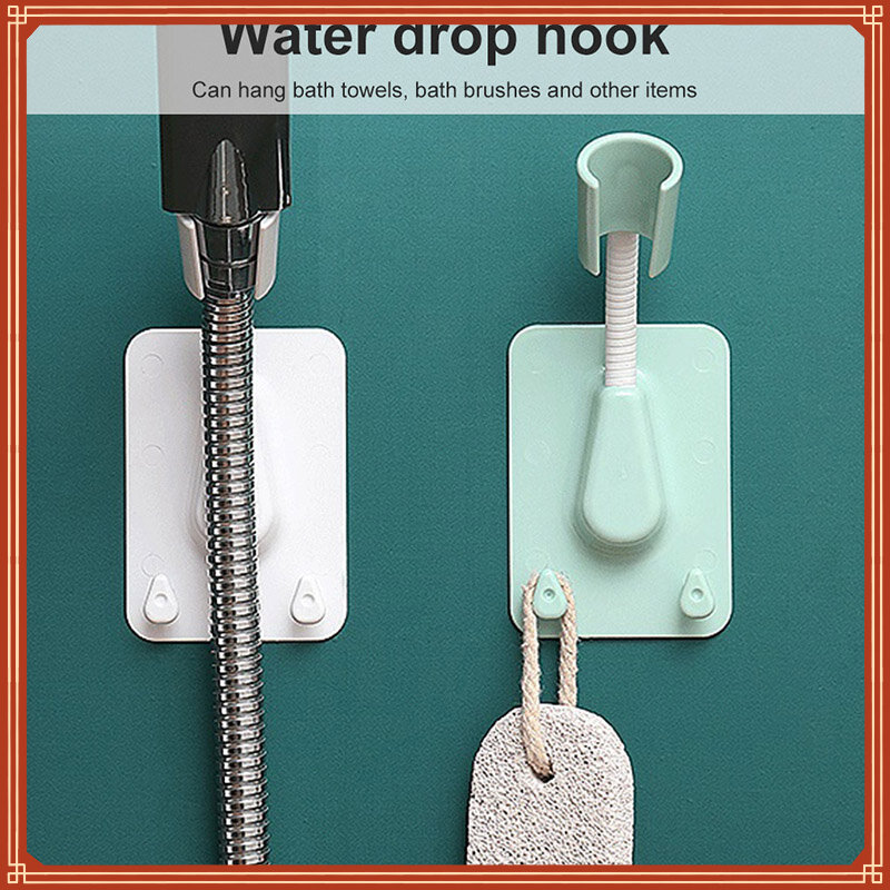 360° Plastic Shower Head Holder With 2 Hooks High-Quality Wall Mount Adjustable Self-Adhesive Shower Bracket Bathroom Supplies