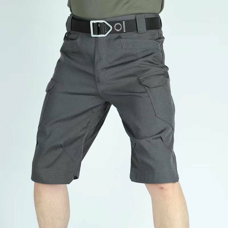IX7 Military Waterproof Style Army Fan Tactical Shorts Multi Pocket Cargo Shorts Summer Outdoor Training Hiking 5 Point Shorts