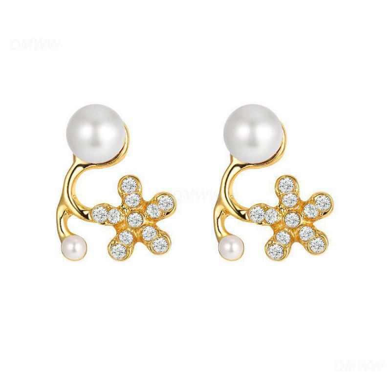 1PCS Heart Pearl Earrings Wild Elegant Trendy Birthday Jewelry Luxury Earrings Pearl Accessories Cute Flower Stud Earrings