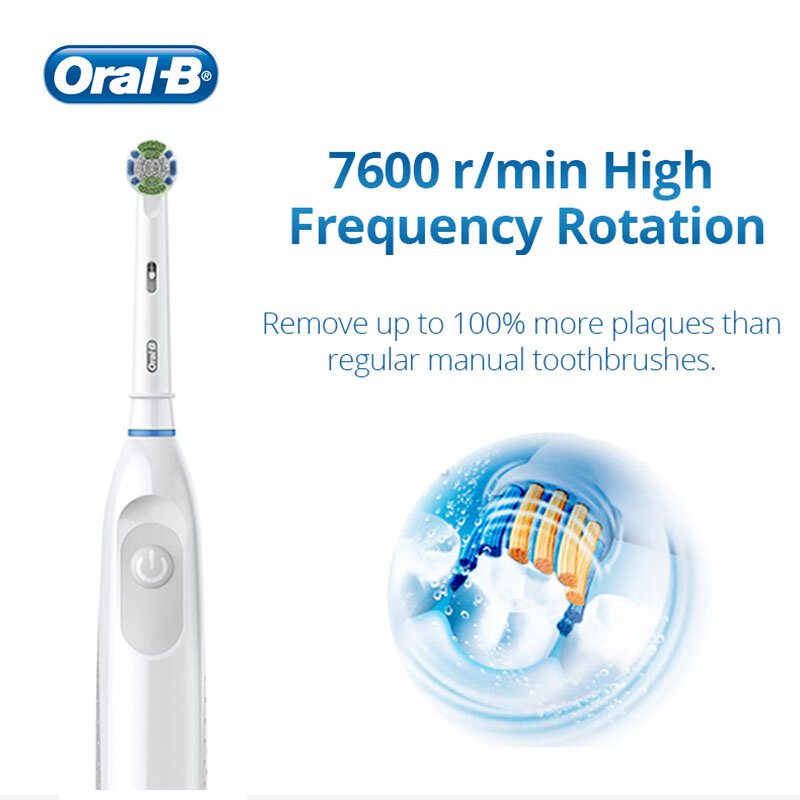 Sikat gigi elektrik Oral B, sikat gigi elektrik 5010 daya muka presisi bersih menghilangkan plak dengan kepala sikat pengganti ekstra