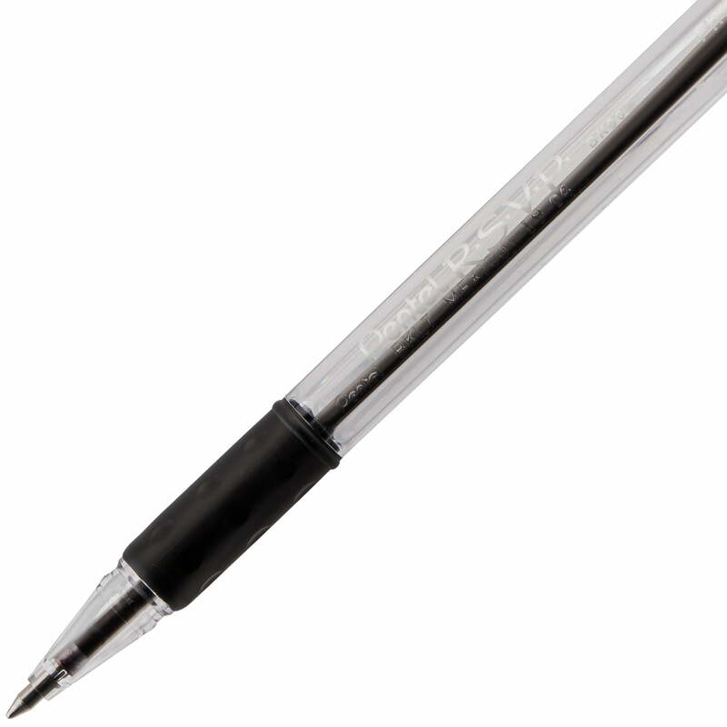 Pentel RSVP Ballpoint Pen, (0.7 mm) Fine Line, Black, 2 Pack