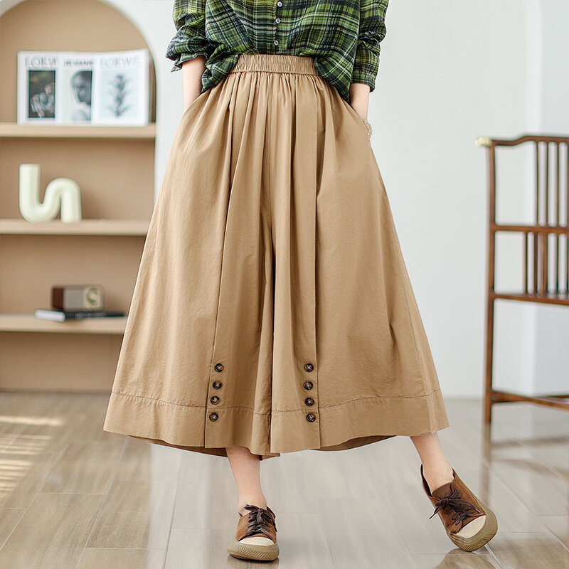 Pantalones rectos de pierna ancha para mujer, pantalón holgado de cintura alta, Color sólido, Estilo Vintage, moda urbana, 2024